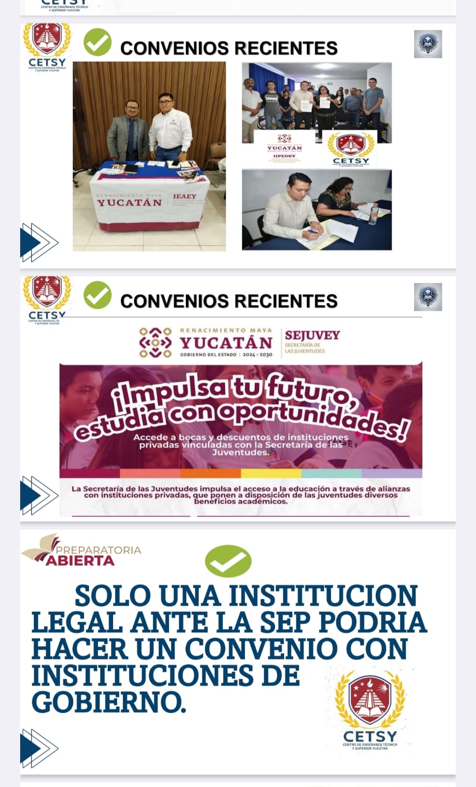 Convenios recientes de CETSY